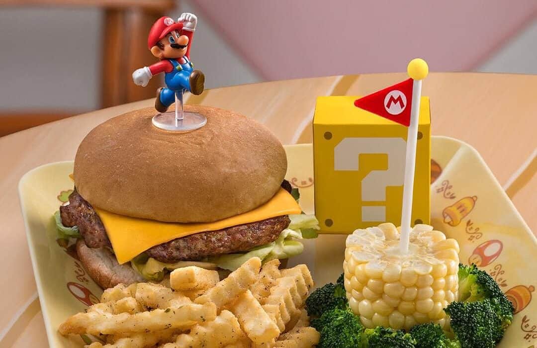 burger, fries with Super Mario toy in it