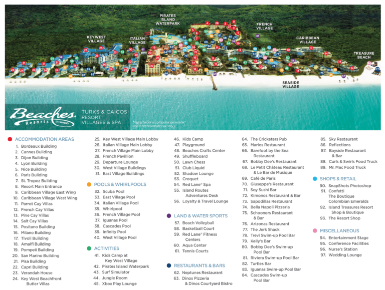 Map of Beaches Resort Turks and Caicos