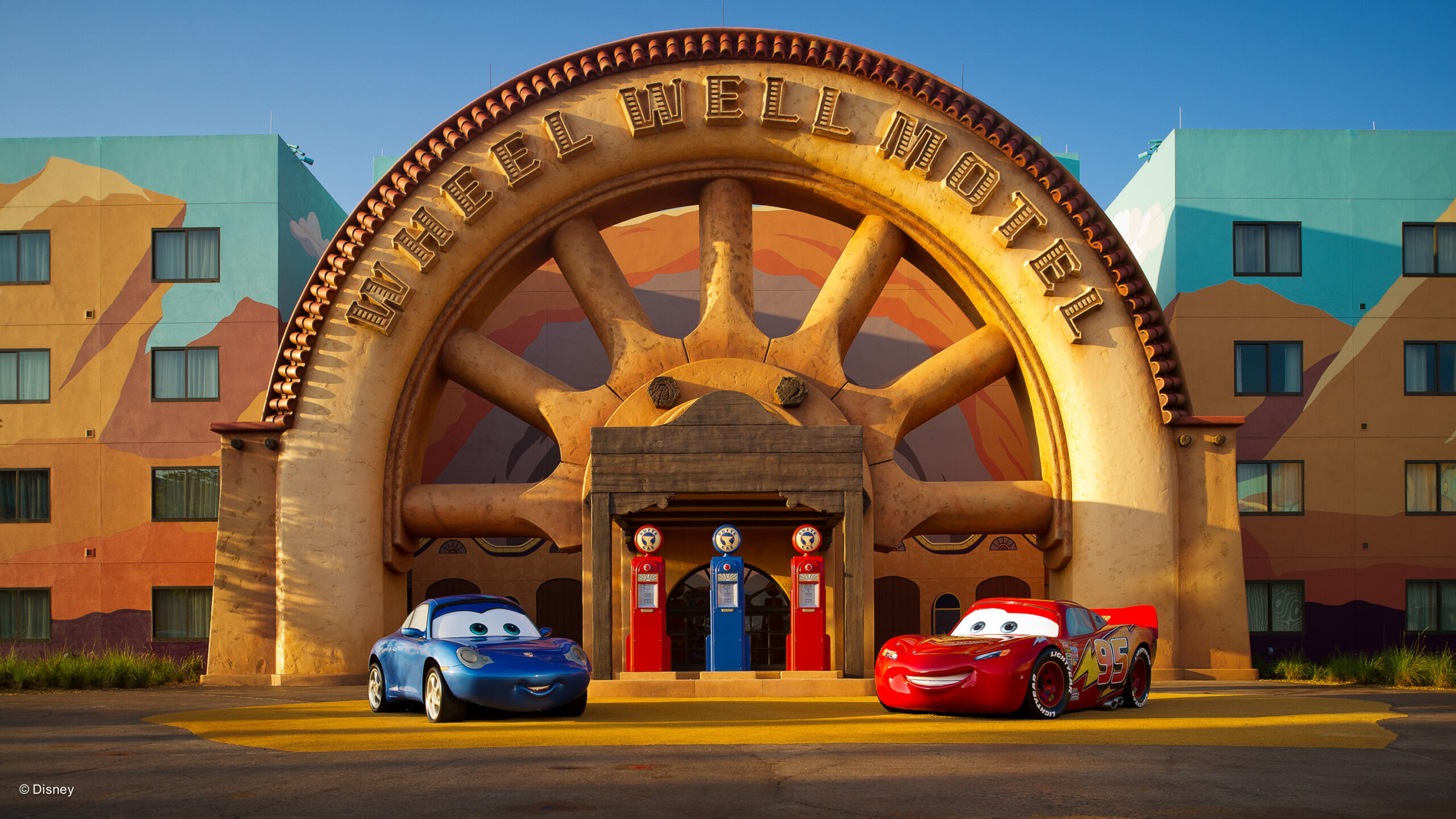 Front of Cars building at Art of Animation hotel at WDW