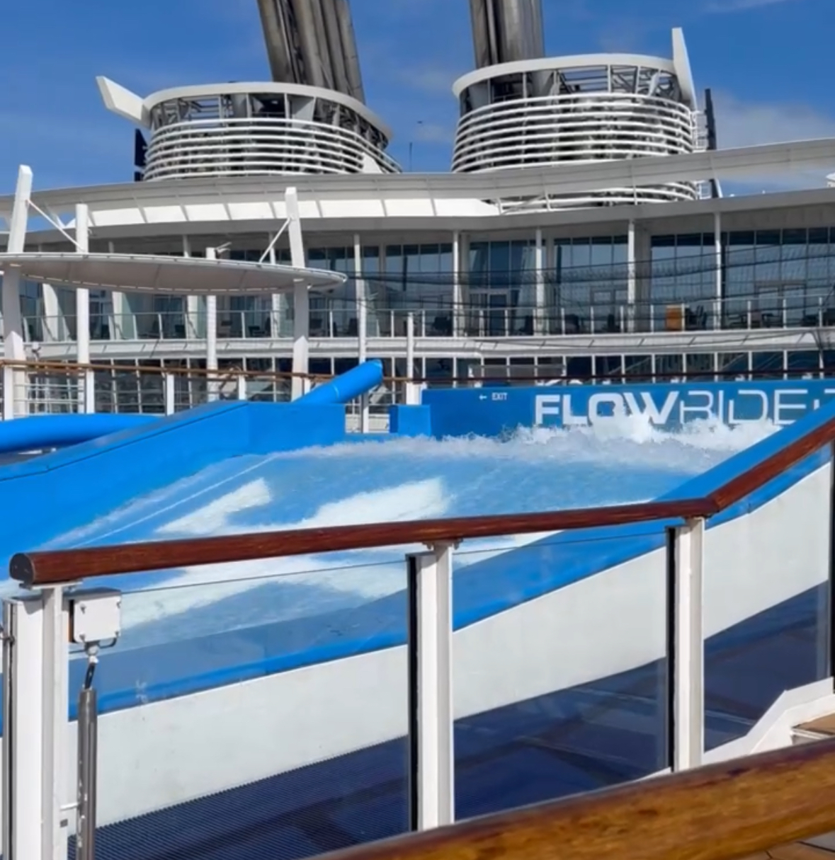 Flowrider simulated surfing on Harmony of the Seas