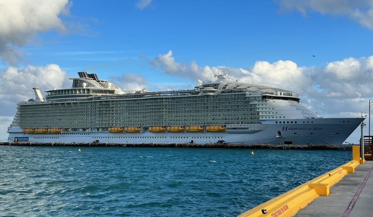 Harmony of the seas cruise ship in port