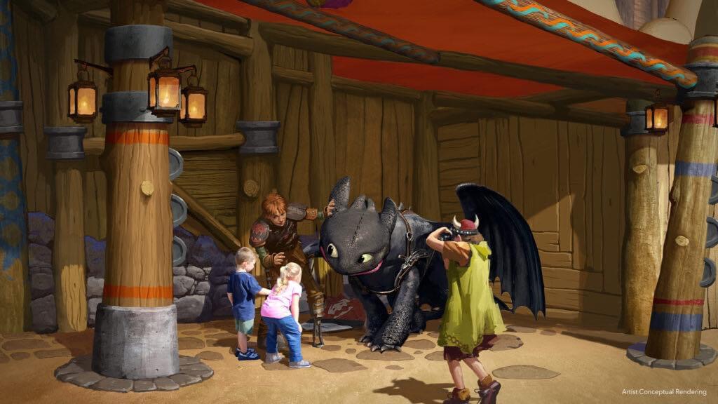 Toothless how to train your dragon character meet rendering for Epic Universe