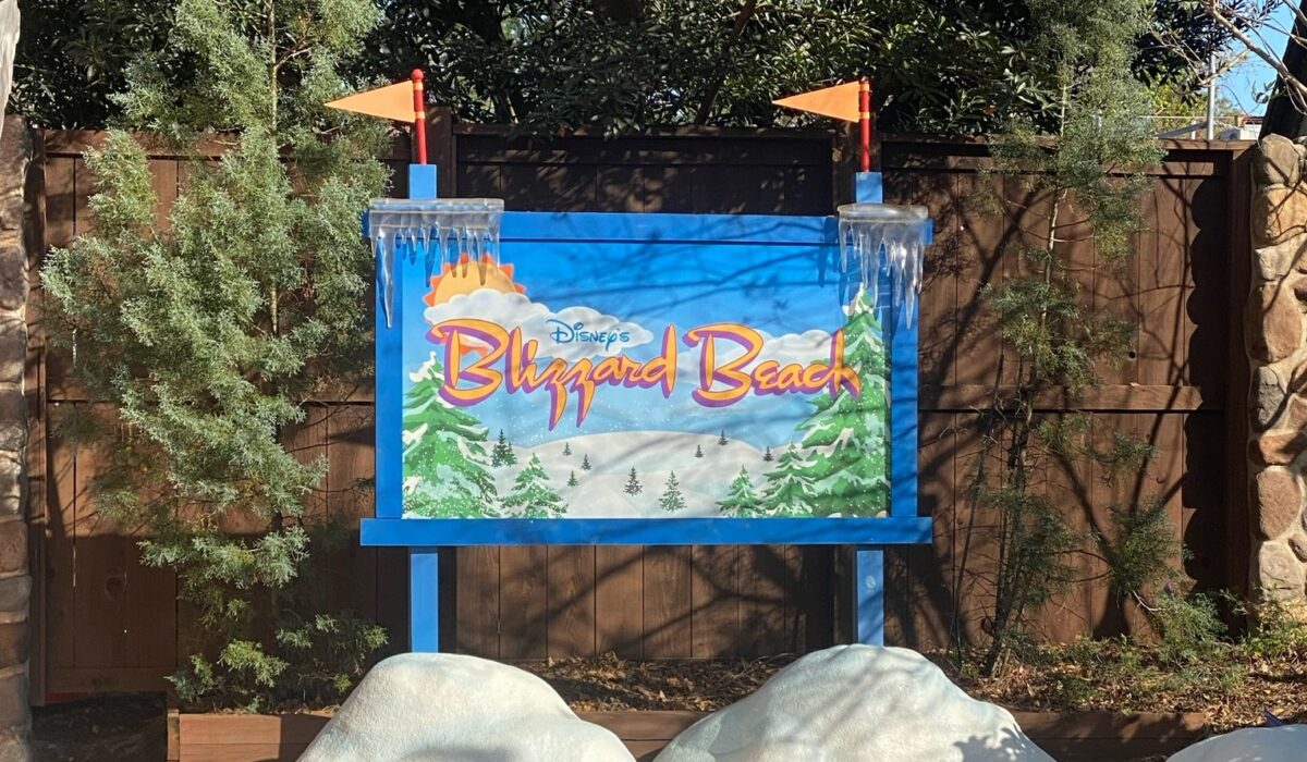 Blizzard Beach entry sign