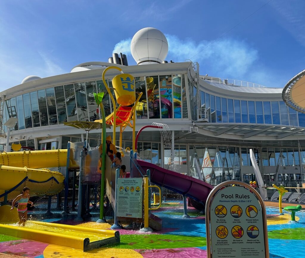 colorful Kids slides and splash area on Royal Caribbean's Harmony of the Seas