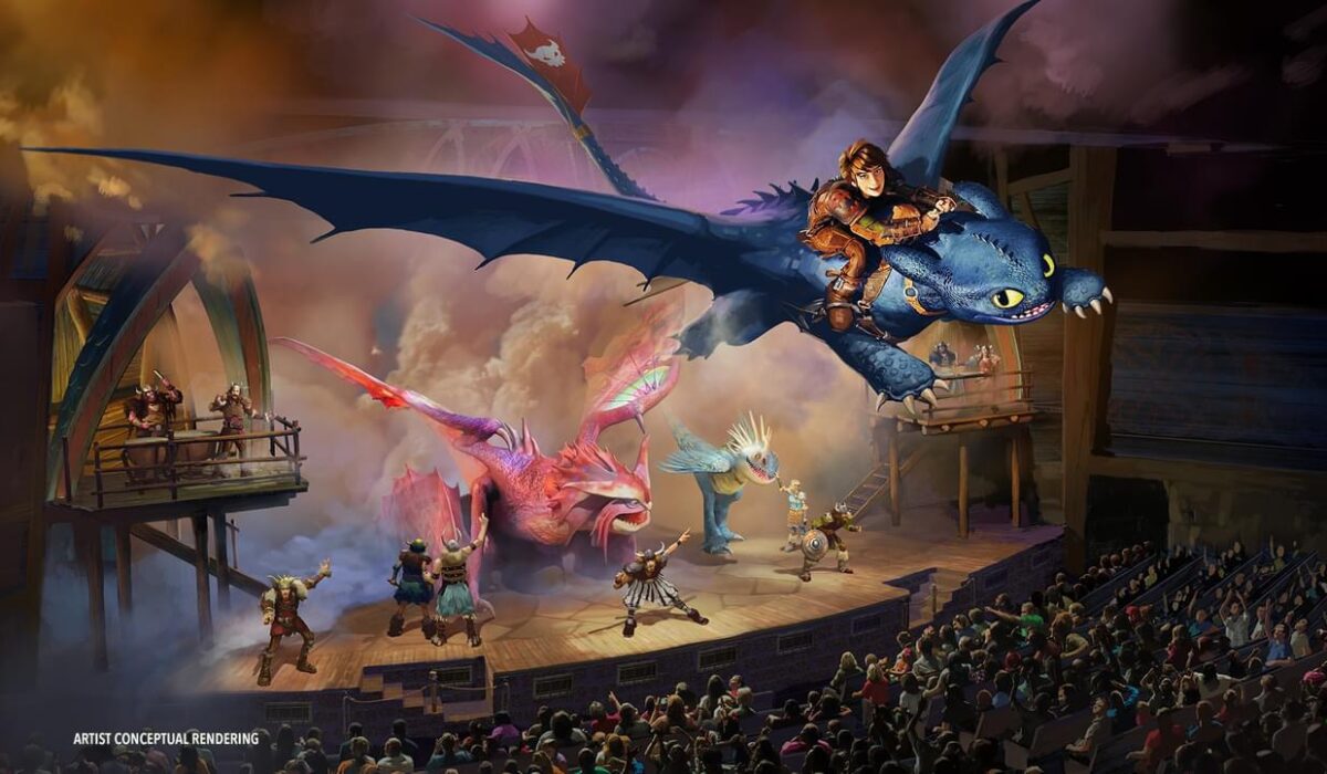 Live Untrainable Dragon show rendering with toothless flying