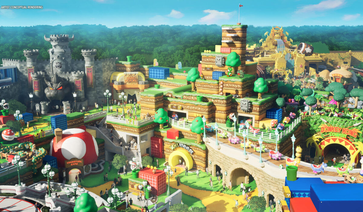 rendering of layout Super Nintendo world in Universal Orlando