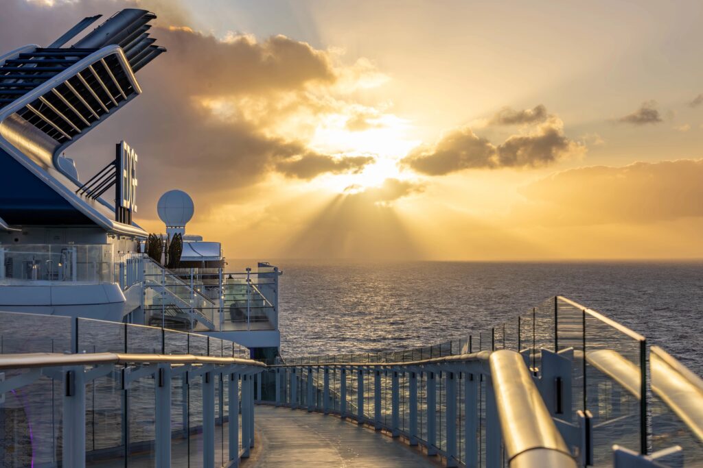 sunset from a celebrity cruise ship