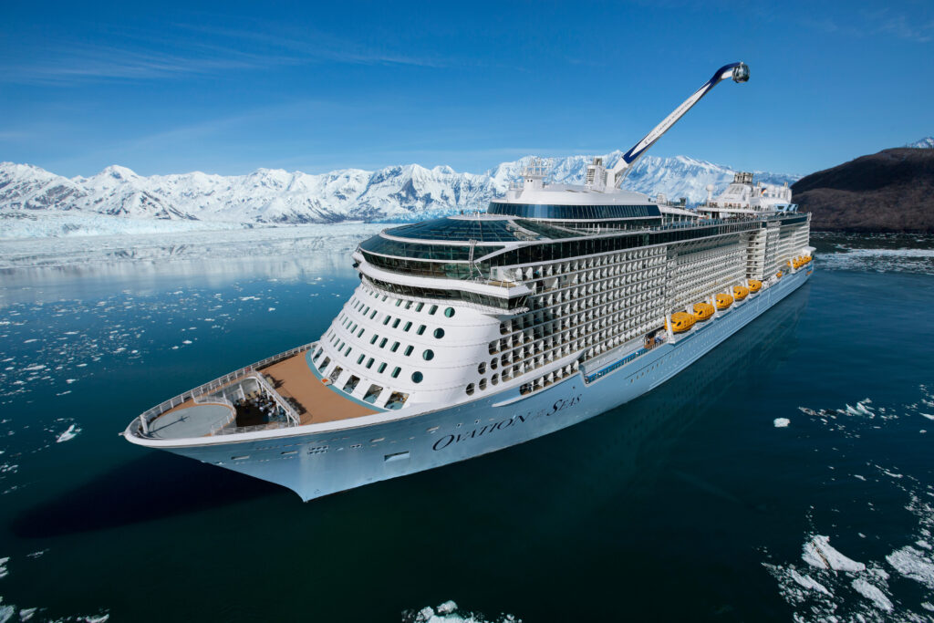 RCCL Ovation of the Seas cruise ship sailing in Alaska