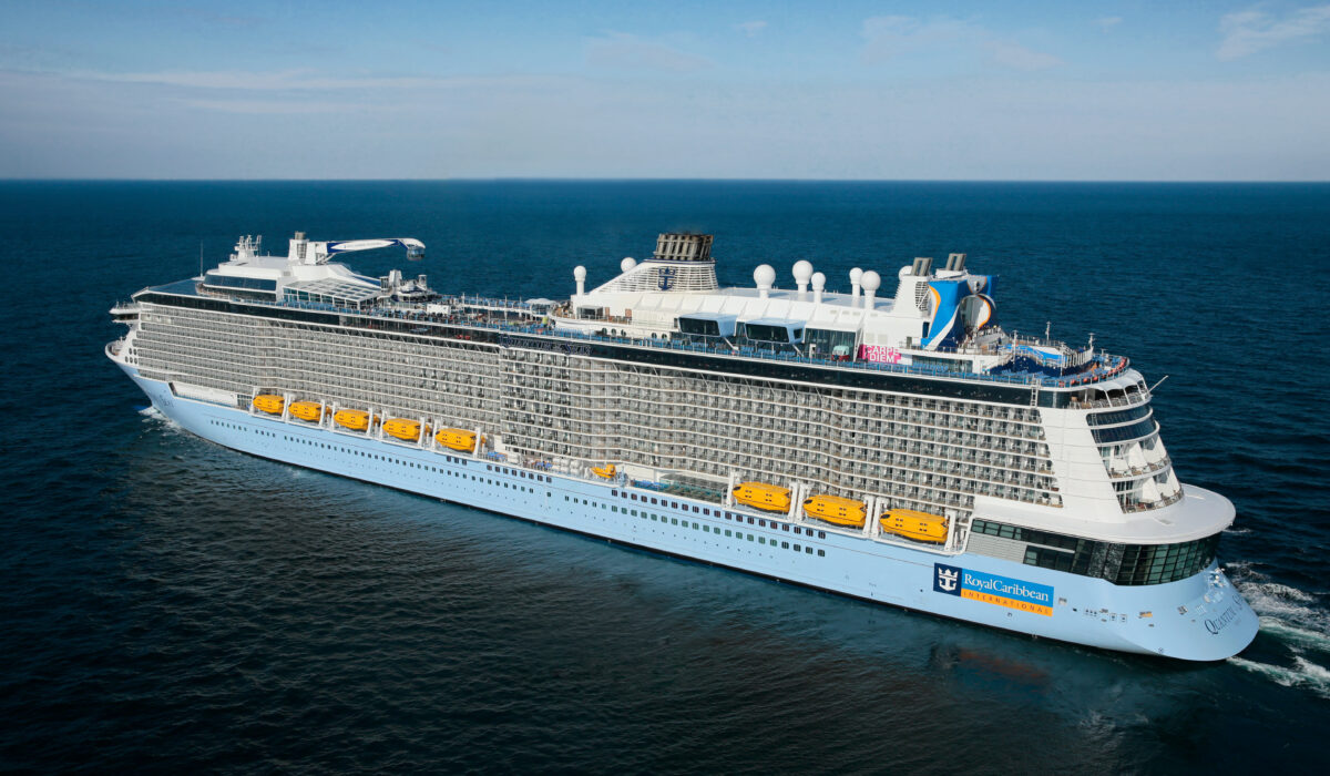 RCCL Quantum of the Seas cruise ship sailing on open water