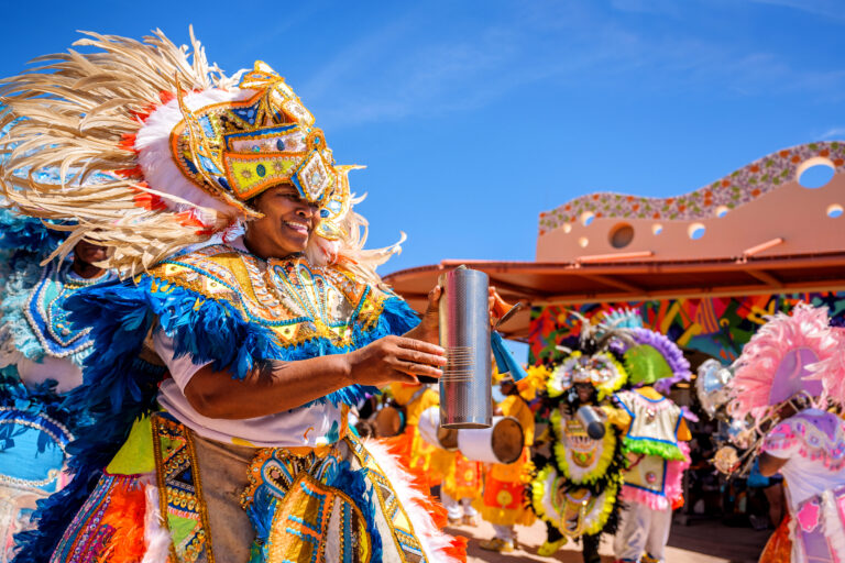 Bahamian dancer performing on Lookout Cay in Lighthouse Point Bahamas