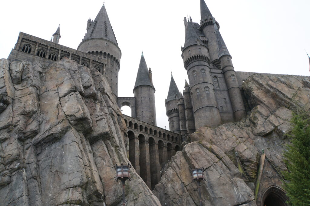 Closeup of Hogwarts castle